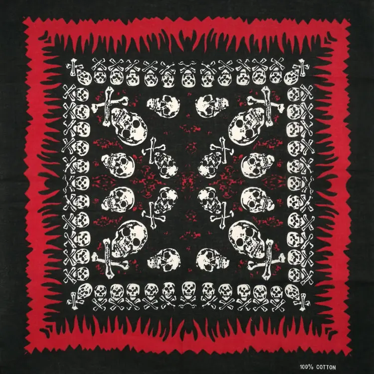 Ashion hip hop 100 cotton skull bandana square scarf black paisley bicycle headband for thumb200