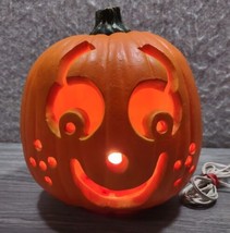 Gemmy Halloween Rare Freckles Unique Face Foam Pumpkin Light Up Jack-O&#39;-Lantern - £20.83 GBP