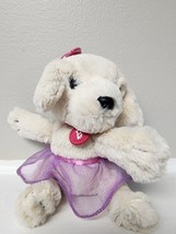 Mattel Just Play Barbie blonde puppy pink bow purple skirt  6&quot; - £6.23 GBP