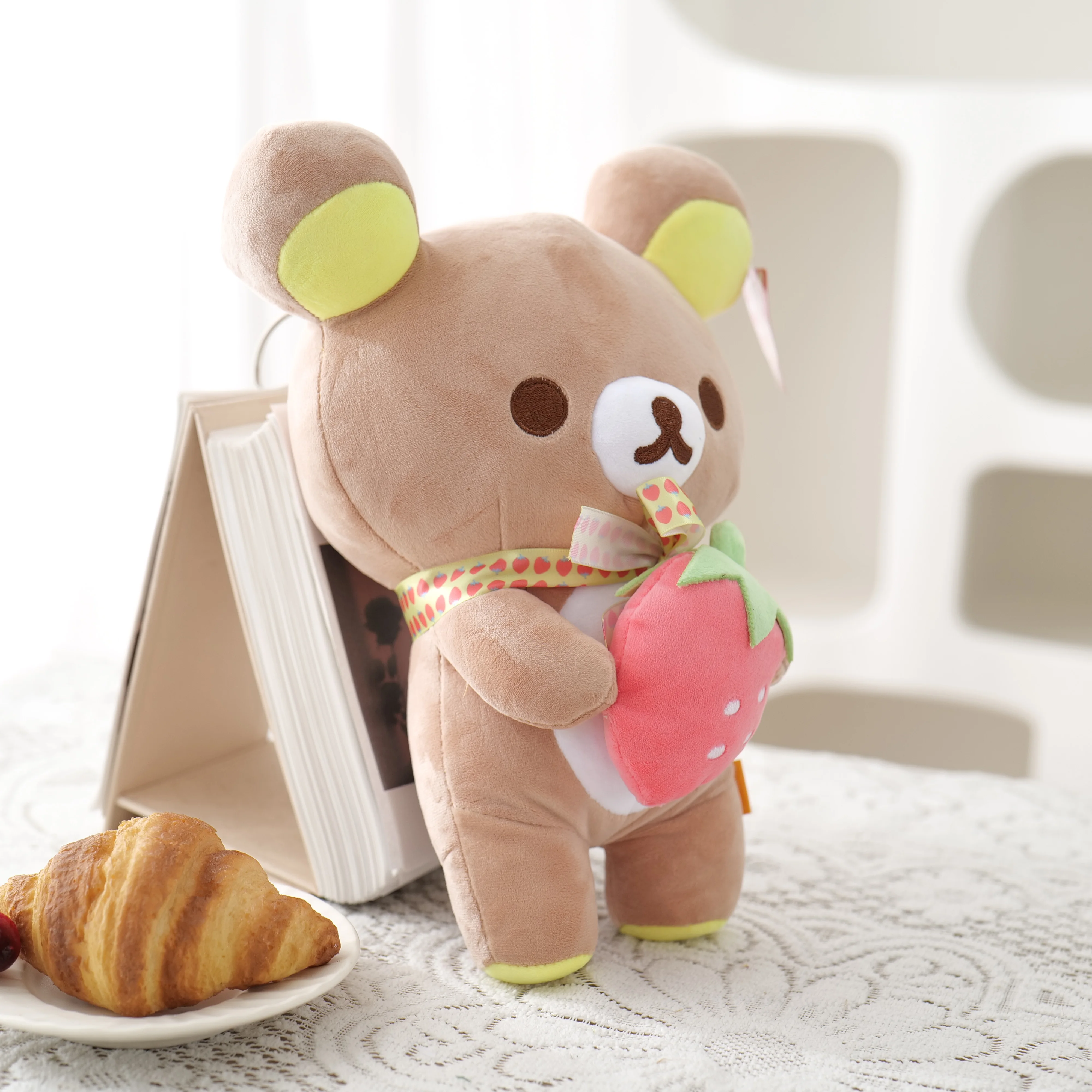 Kawaii Strawberry Rilakkuma Plush Couple Teddy Bear Stuffed Doll Room Decor Plus - $12.60