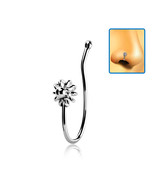 Sterling Silver Illusion Faux Non-piercing Nose Bone Ring Clip On - $13.70 CAD