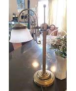 Vtg Brushed Brass Art Deco Bridge Arm Table Lamp &amp; Shade-Art Nouveau-Adj... - €60,48 EUR