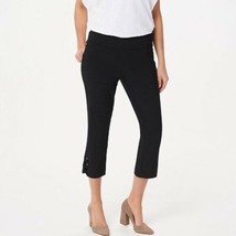 Belle by Kim Gravel Citi Twill Cropped Pant with Bow Detail Black Size 6... - £12.73 GBP