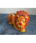 Vintage Napcoware Leo Lion Bank 8&quot; Red Orange Yellow  - $47.65 CAD