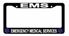 EMS Emergency Medical Services License Plate Frame Star of Life Blue - £10.38 GBP