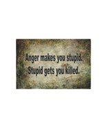 Quote Anger Makes You Stupid and Killed Linen Wall Tapestries - £21.67 GBP