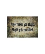 Quote Anger Makes You Stupid and Killed Linen Wall Tapestries - $37.43 CAD