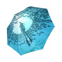 Diving in Ocean with Fishes Foldable Umbrella 8 ribs - £18.59 GBP