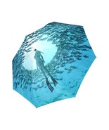 Diving in Ocean with Fishes Foldable Umbrella 8 ribs - $32.26 CAD
