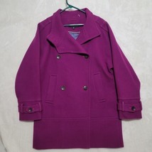 Andrew Marc Womens Coat Sz 6 Wool Double Breasted Peacoat Purple 75022 - £105.44 GBP