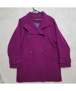 Andrew Marc Womens Coat Sz 6 Wool Double Breasted Peacoat Purple 75022 - £105.95 GBP