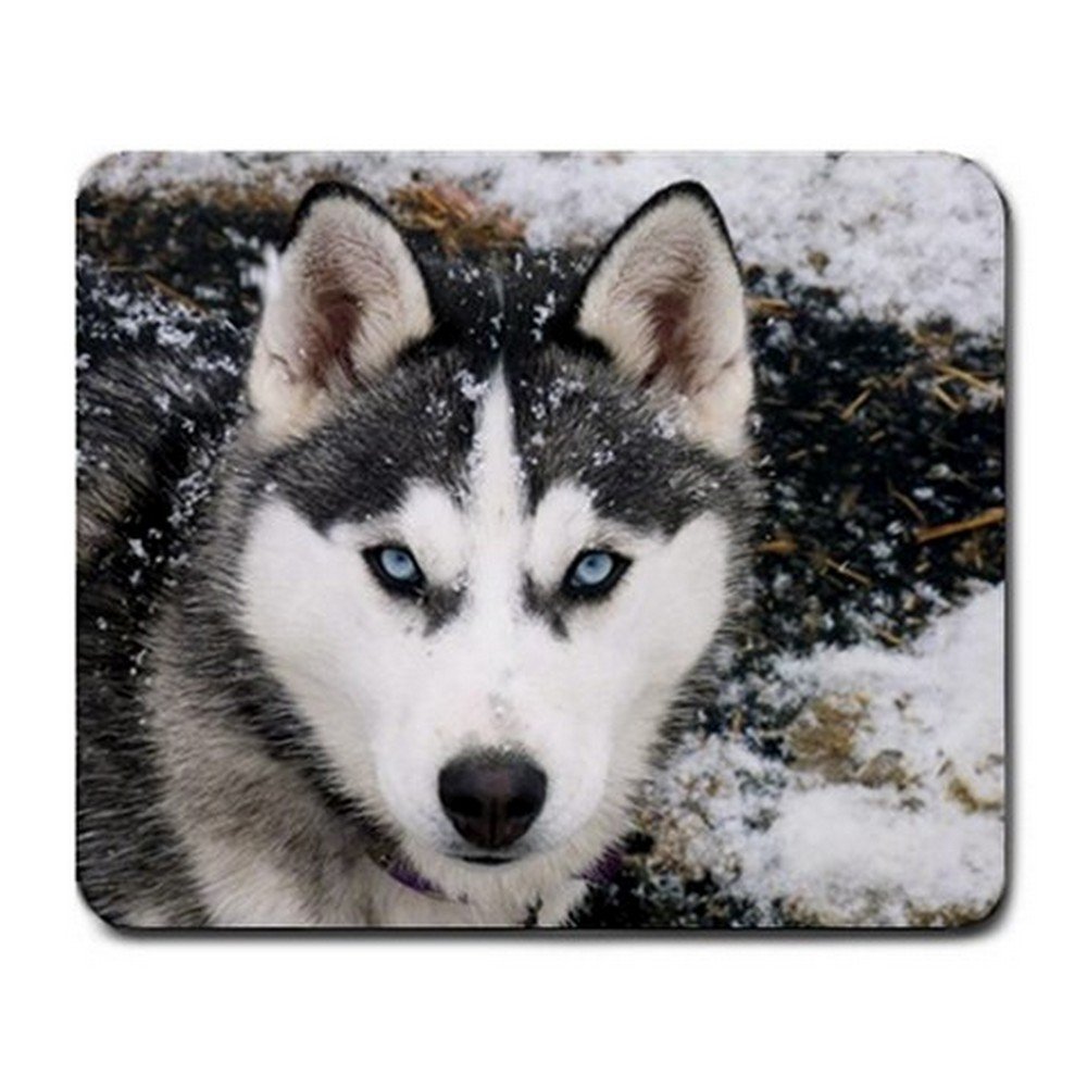 Siberian Husky at Snow Winter Large Rectangular Mousepad - $4.00