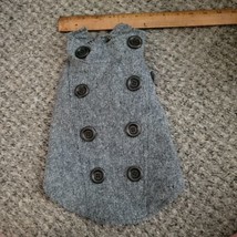 Dog Grey Sweater Dress With Big Black Button  Size Small Classy Sassy - £5.35 GBP