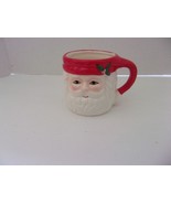 Vintage Santa Mug with Holly on hat - $225.40 MXN
