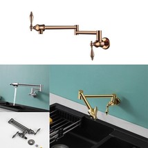 Gold/NICKEL Wall Mounted single cold Water Pot Filler faucet Double Join... - $98.99