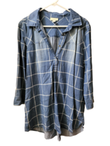Women&#39;s Canyon River Blues Blue &amp; White Faded Plaid Shirt - Size XL - $18.99