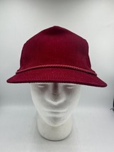 Vintage Blank Corduroy Hat With Rope Burgundy Snapback Cap - £12.68 GBP