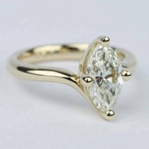 1Ct Sparkling Lab-Created Marquise Cut Moissanite Solitaire Engagement Ring 925 - £107.90 GBP