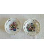 Set of 2 Vintage Small Flower Design Lattice Plates Wall Hanging Plates ... - $20.32 CAD