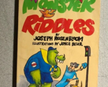 MONSTER RIDDLES by Joseph Rosenbloom (1980) Sterling humor paperback - $11.87