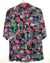 Tampa Bay Buccaneers Shirt Button Dress Casual Print Size L Black NFL Football - £31.93 GBP