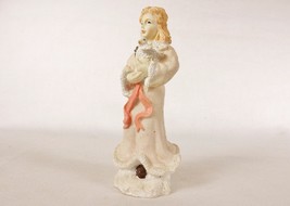 Girl Holding A Dove Figurine ~ Vintage Poly Resin, Hand Painted, Free Shipping - £10.14 GBP