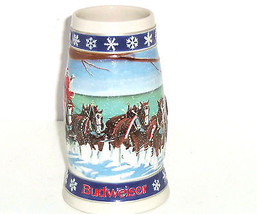Budweiser Beer Stein Holiday LIghting the Way Home Mug 1995 Vintage Handcrafted - $39.95
