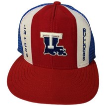 Louisiana Tech Bulldogs Hat Red White Blue Made USA Lucky Stripes YA - £48.07 GBP