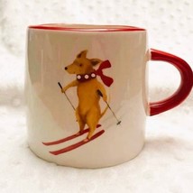 Furry Friends Dogs on Skis 18oz Ceramic Coffee Mug-NEW - $13.86