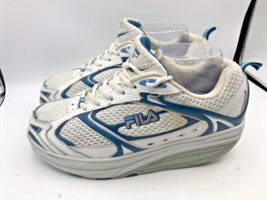 FILA Women&#39;s Shape-Up Style White/Blue Toning Rocking-Out Shoes Size 10 ... - $21.49