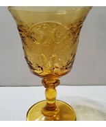 Vintage Eagle L.E. Smith Amber Goblet Federal American Shield Stars 6 1/... - £15.96 GBP