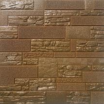 Dundee Deco PJ2220 Antique Bronze, Brown Faux Bricks, Stones 3D Wall Panel, Peel - £10.13 GBP+