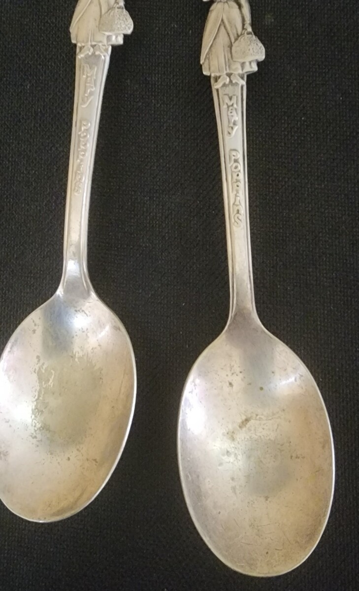 Lot of (2) Vintage 1964 Walt Disney Mary Poppins Spoons International Silver Item image 4