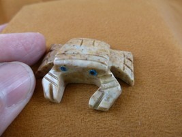 (Y-CRA-16) little tan red Crab SOAPSTONE stone figurine Pachygrapsus lov... - $8.59