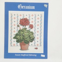 Geranium Flower Cross Stitch Leaflet Susan Stafford Helming 1981 - £11.84 GBP