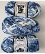 Ice Yarns Salsa Super Bulky Yarn 85% Acrylic 15% Nylon Blue/White Turkey... - $262.17 MXN