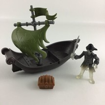 Disney Pirates Of The Caribbean Pirate Ship Playset Figure Chest Spin Ma... - $32.62