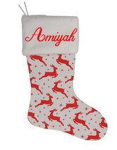 Amiyah Custom Christmas Stocking Personalized Burlap Christmas Decoration - $17.99