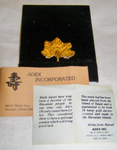 Vintage Hawaiian Maile Leaf 24K Gold ELECTRO-PLATED Pendant - Aloha From Kauai - £7.16 GBP