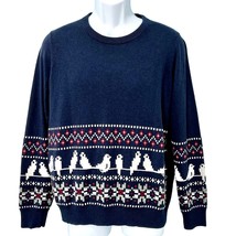 Ellen Degeneres ED Cashmere Blend Navy Blue White Red Dove Crewneck Swea... - $19.24