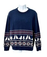 Ellen Degeneres ED Cashmere Blend Navy Blue White Red Dove Crewneck Swea... - $19.24