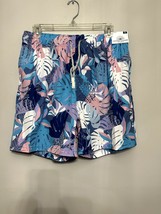 Vintage Swim Mens Multi Color Leaf Print Drawstring Quick Dry Swim Trunks XL NWT - £14.02 GBP