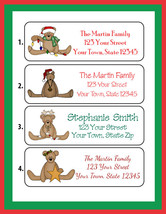 CHRISTMAS Address Labels, Family Personalized Teddy Bear Designs - £1.49 GBP