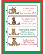 CHRISTMAS Address Labels, Family Personalized Teddy Bear Designs - £1.48 GBP
