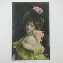 Postcard French Actress Anna Held Wearing a Hat Tied With Bow Antique 1908 - £10.30 GBP
