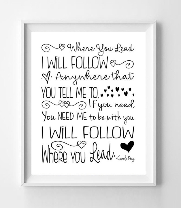 Primary image for GILMORE GIRLS Print, Where You Lead I Will Follow 8x10 Wall Art PRINT, 7 Color C