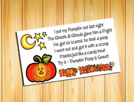 HALLOWEEN PUMPKIN POOP Goody Bag Tag Labels - Kids Love them - £2.97 GBP