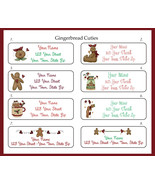 CHRISTMAS Address Labels, Family Personalized Gingerbread Men Design - £1.48 GBP