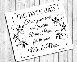 DATE JAR 8x10 Print Wedding Decor Print or Bridal / Wedding Shower - $6.00+
