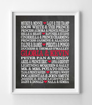 Famous Disney Couples Personalized 8x10 Print - £9.63 GBP